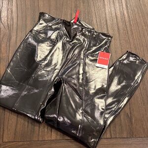 SPANX Glossy Black Faux Leather Leggings